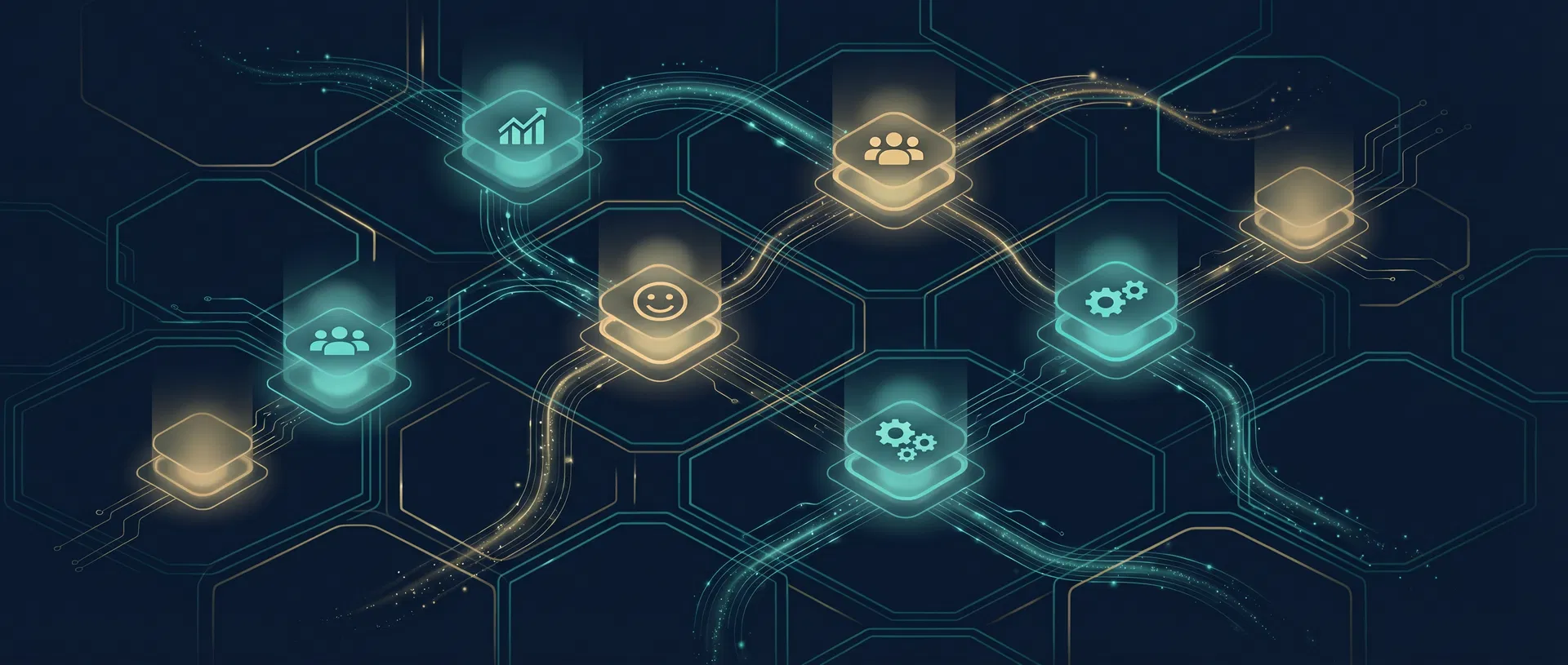 Interconnected hexagonal grid representing consulting services