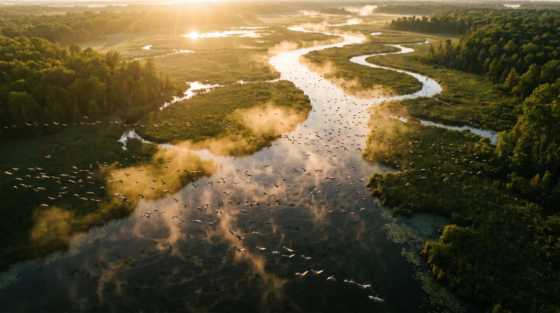 Long Point UNESCO Biosphere Reserve marsh at sunrise