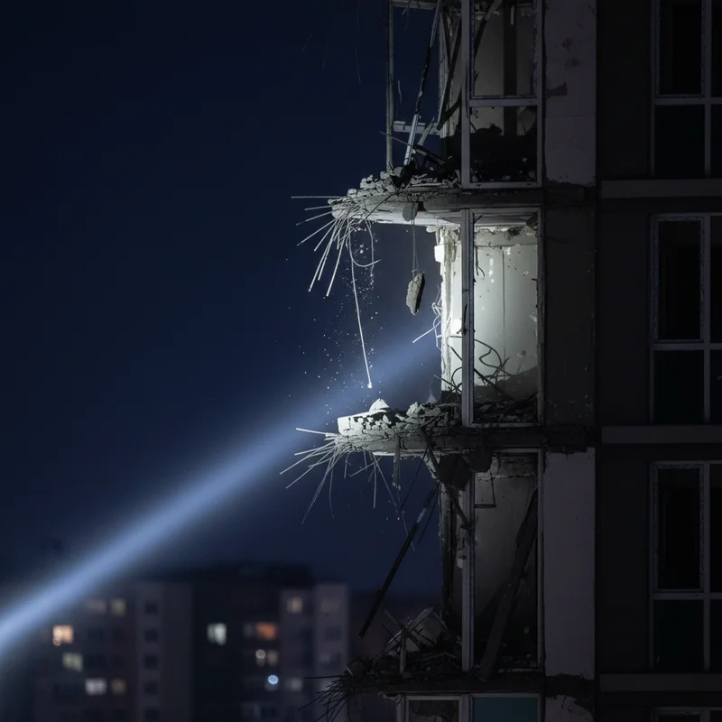 Нічний удар по Києву: російський дрон влучив у технічний поверх багатоповерхівки в Голосіївському районі