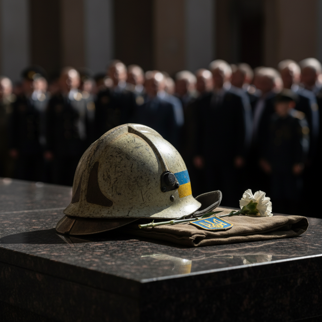 У Києві провели в останню путь рятувальника Олександра Зіброва, який загинув від російського обстрілу