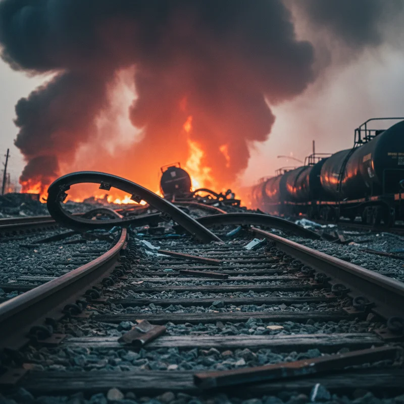 Масштабна аварія в Тамбовській області: потяг з пальним зійшов з рейок, спалахнула сильна пожежа