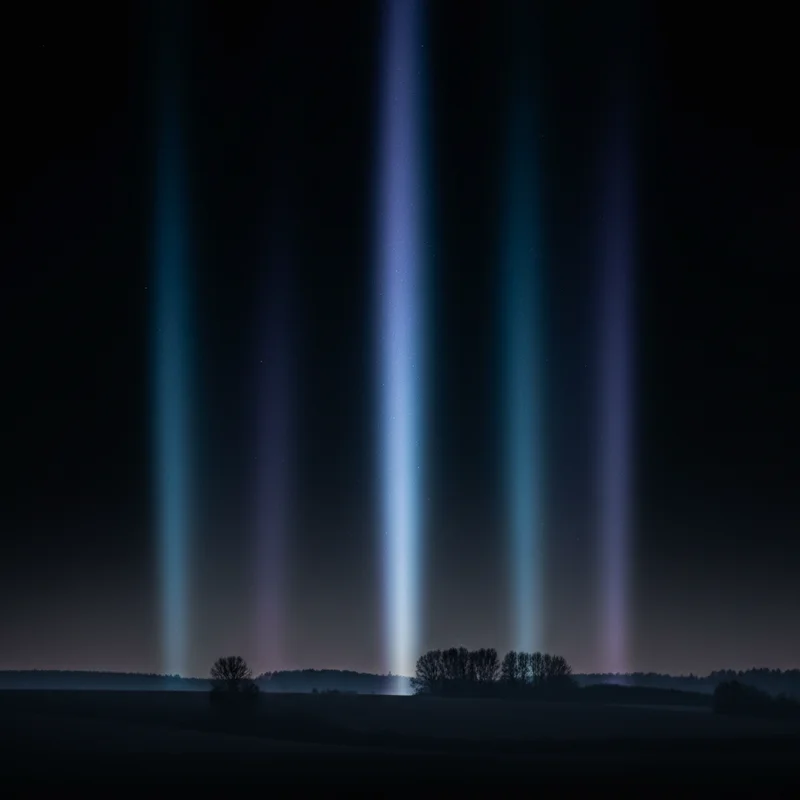 Нічне небо Тернопільщини осяяли рідкісні світлові стовпи: мешканці стали свідками унікального оптичного явища