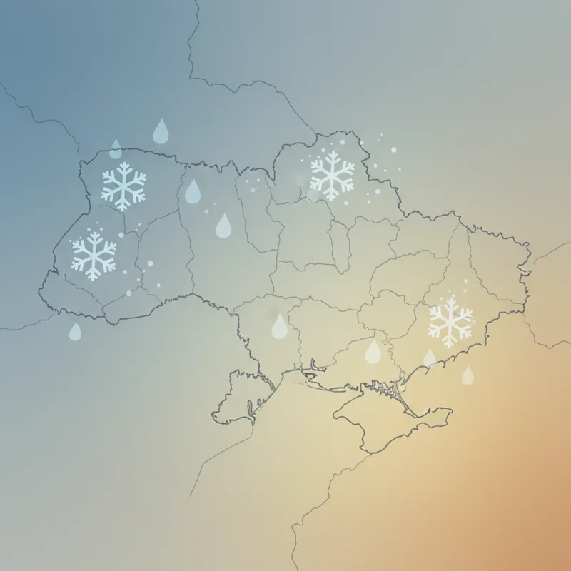 Погода в Україні 14 лютого: Дощі, мокрий сніг та потепління на півдні