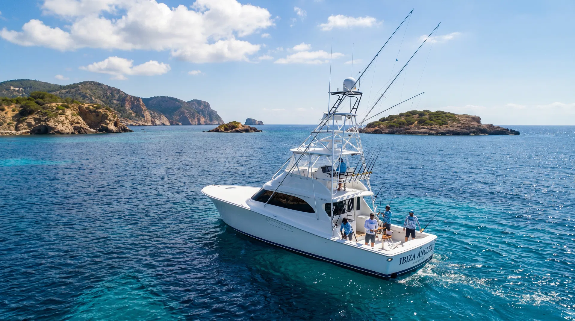 Fishing charter boat in Ibiza waters
