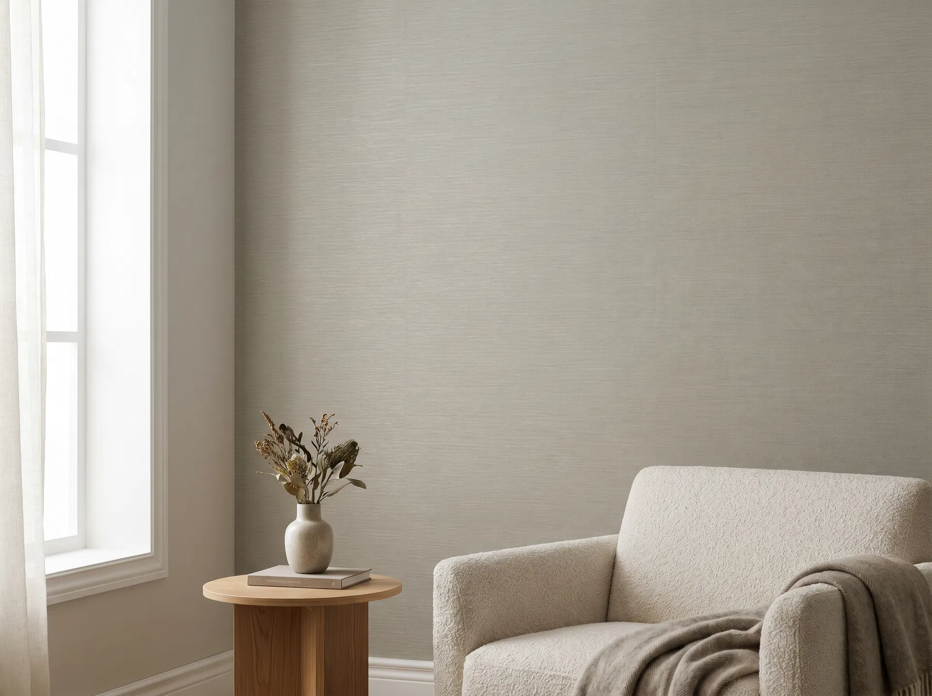 Natural fiber wallcovering detail