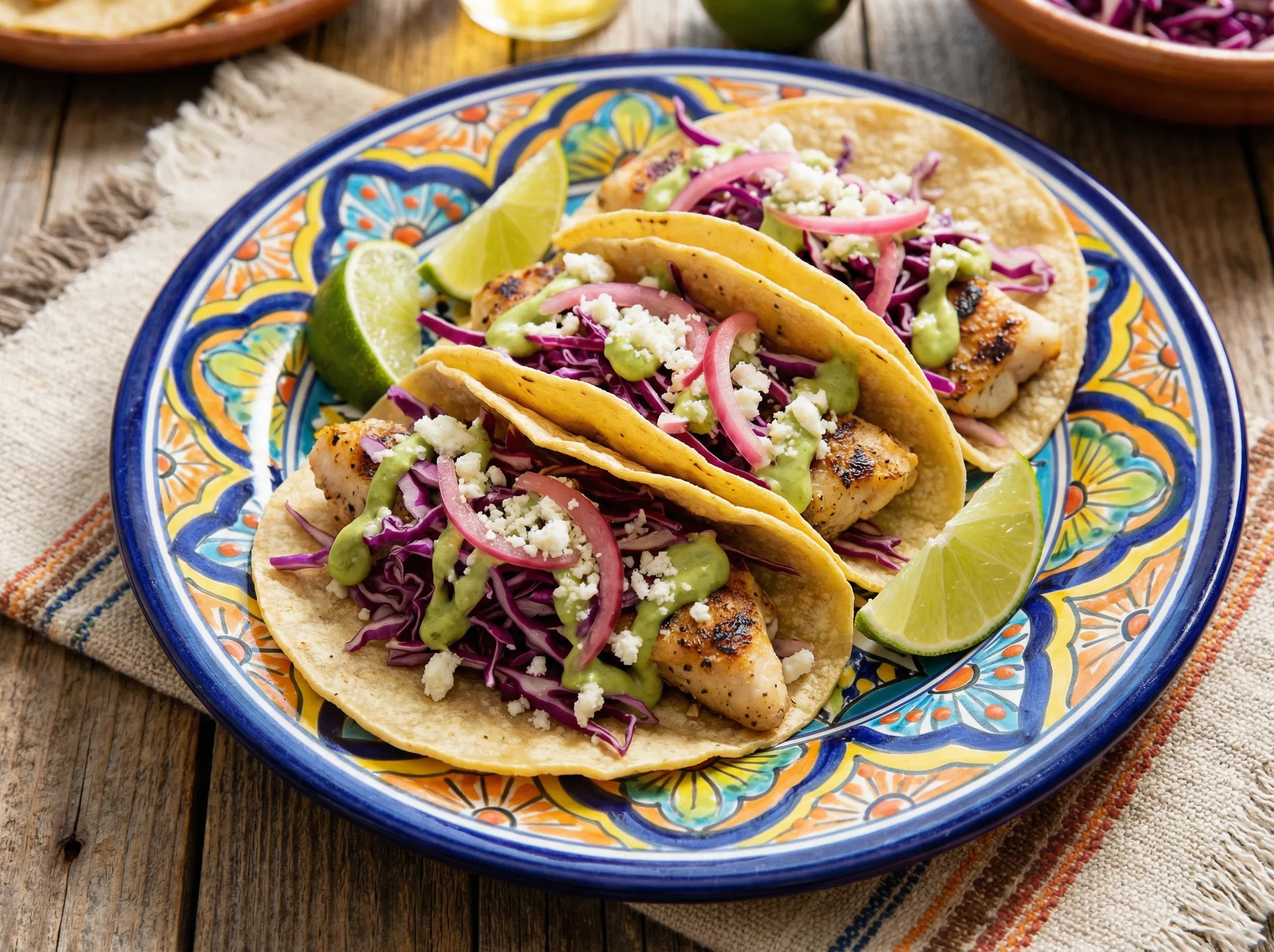 Baja Fish Tacos with Avocado Crema