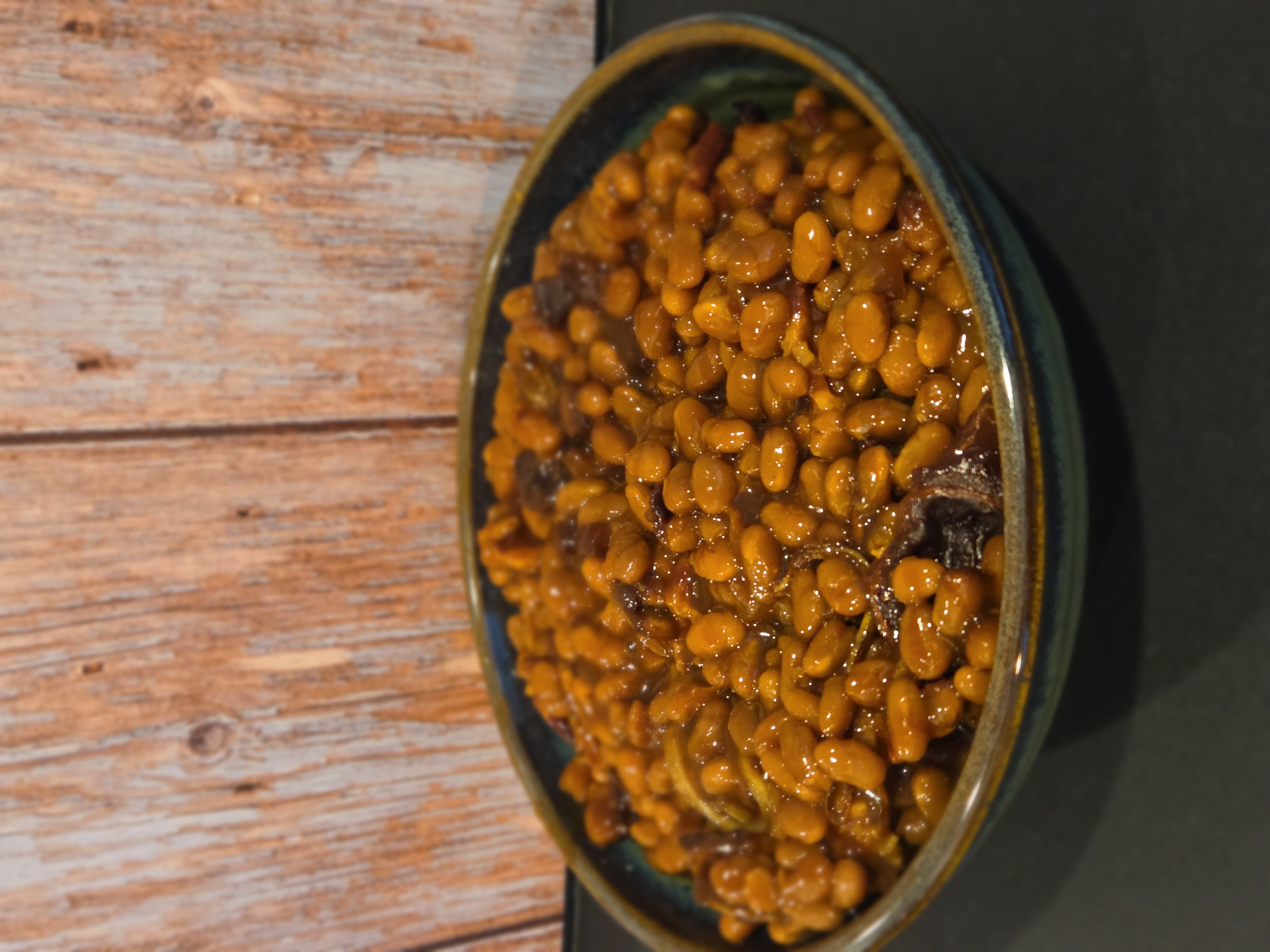 Smoked Baked Beans with Bacon.