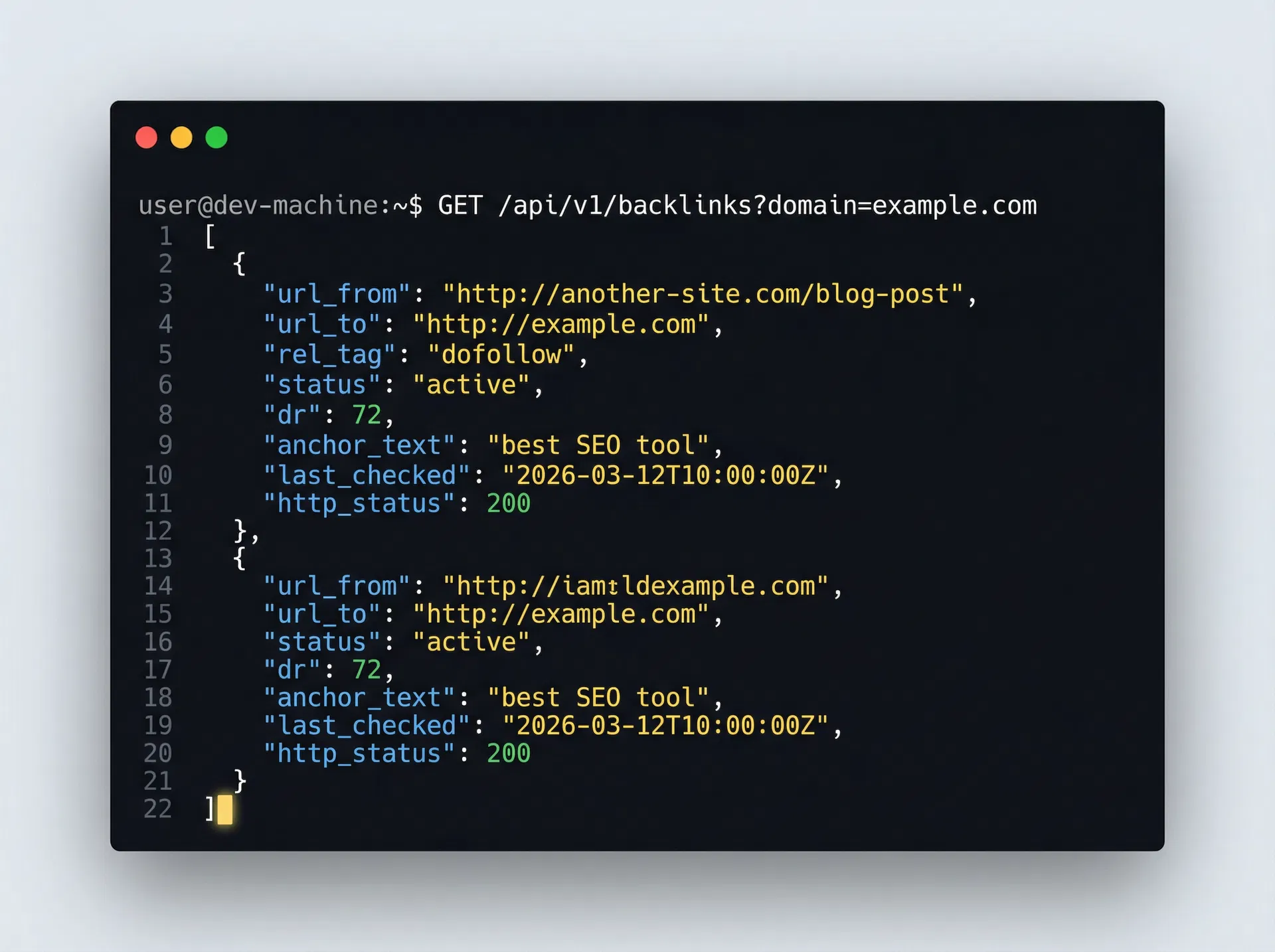 Backlink Checker API