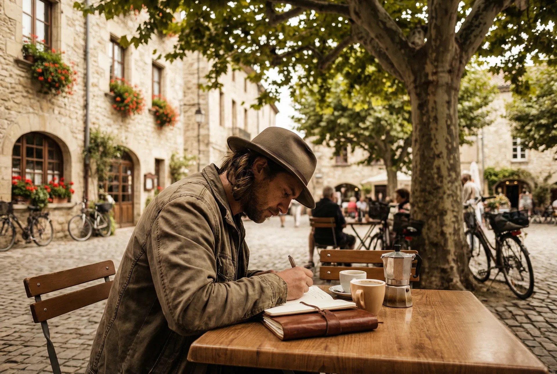 Writing in a small town cafe