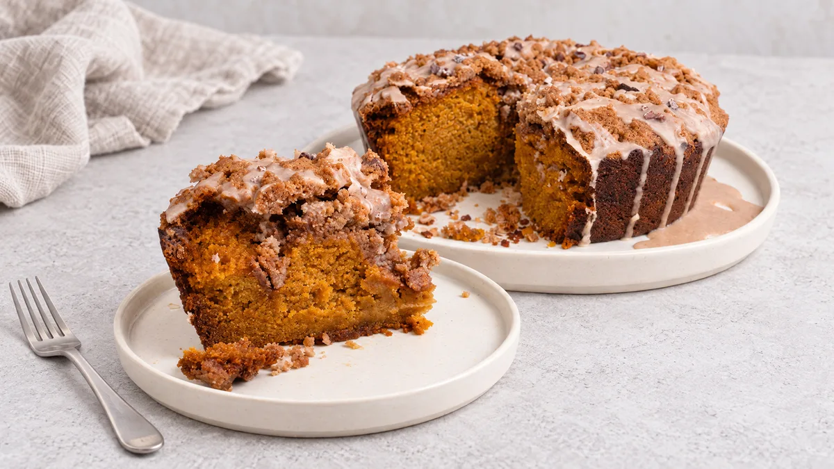 Veganer Kürbis Streuselkuchen