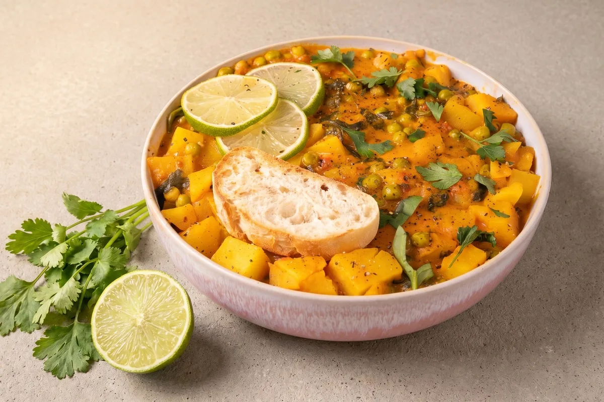 Kartoffel Erbsen Tomaten Pfanne