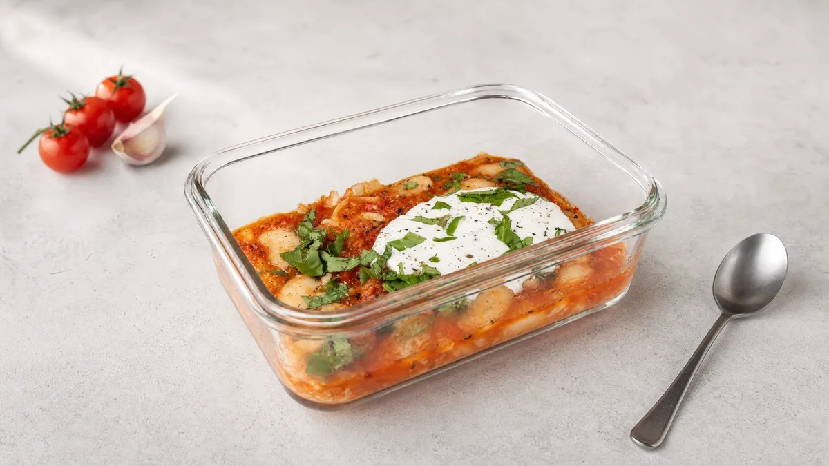 Einfaches Ofen-Tomaten-Bohnen-Gericht