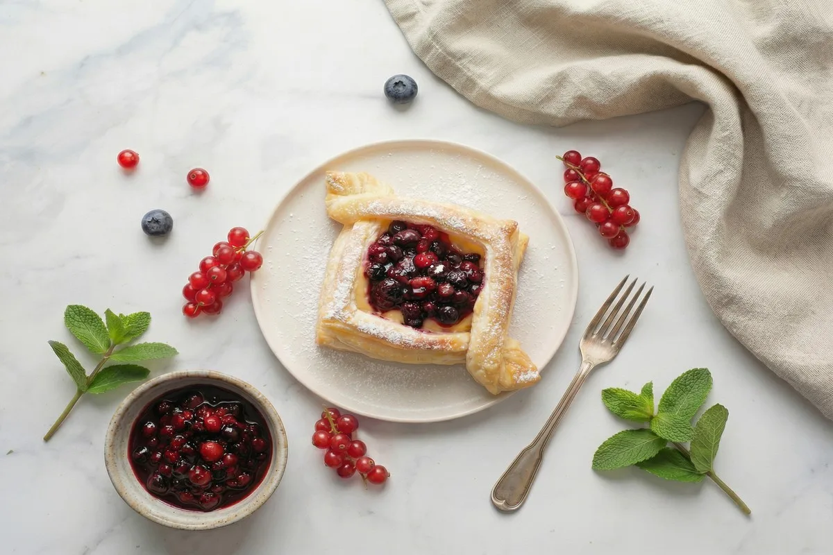 Vegane Heidelbeer Danish Bites aus Blätterteig