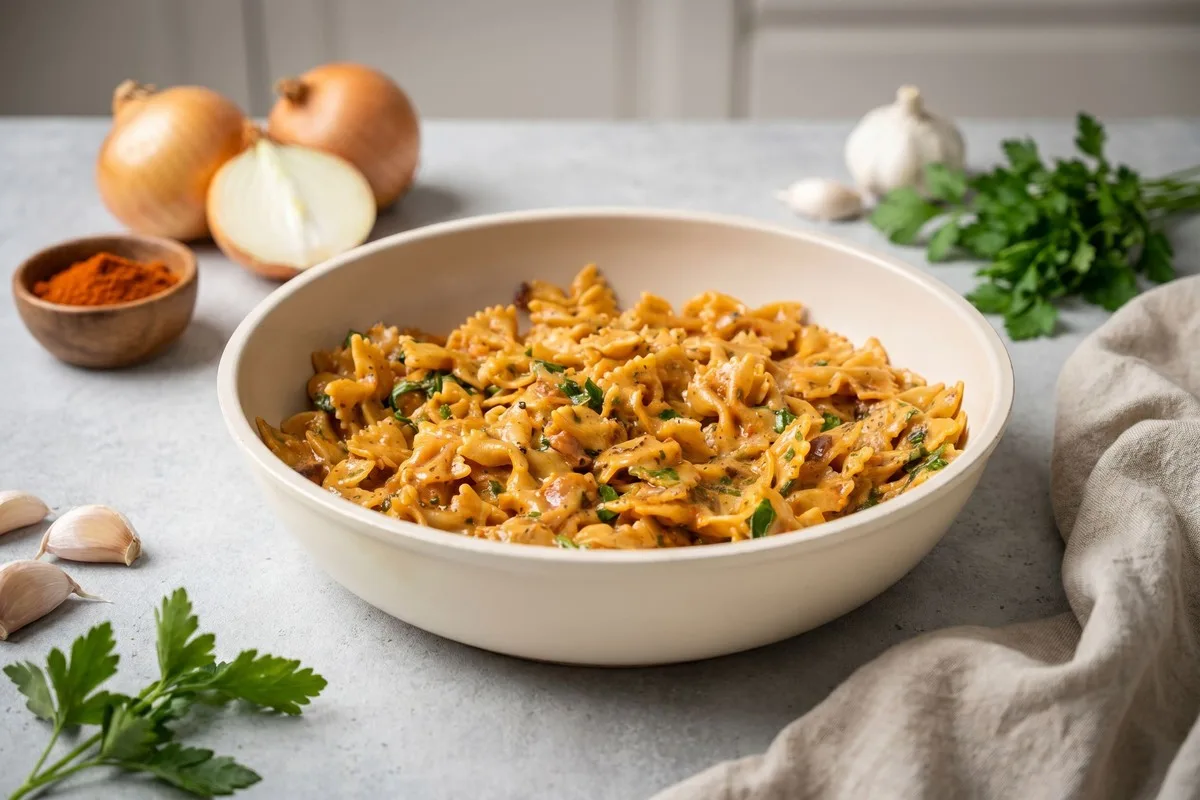 Cremige One Pot Onion Pasta