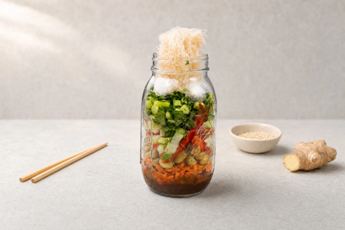 Meal Prep Instant Ramen im Glas