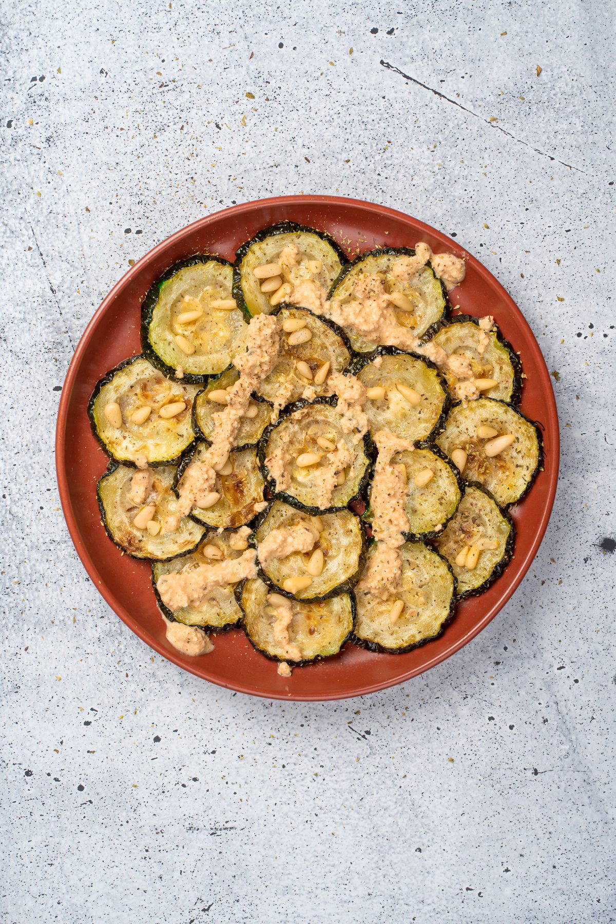 Gebackene Zucchini mit Cashewdip