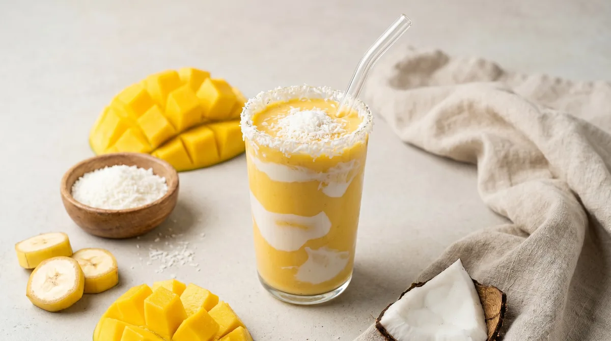 Mango Bananen Kokosnuss Smoothie