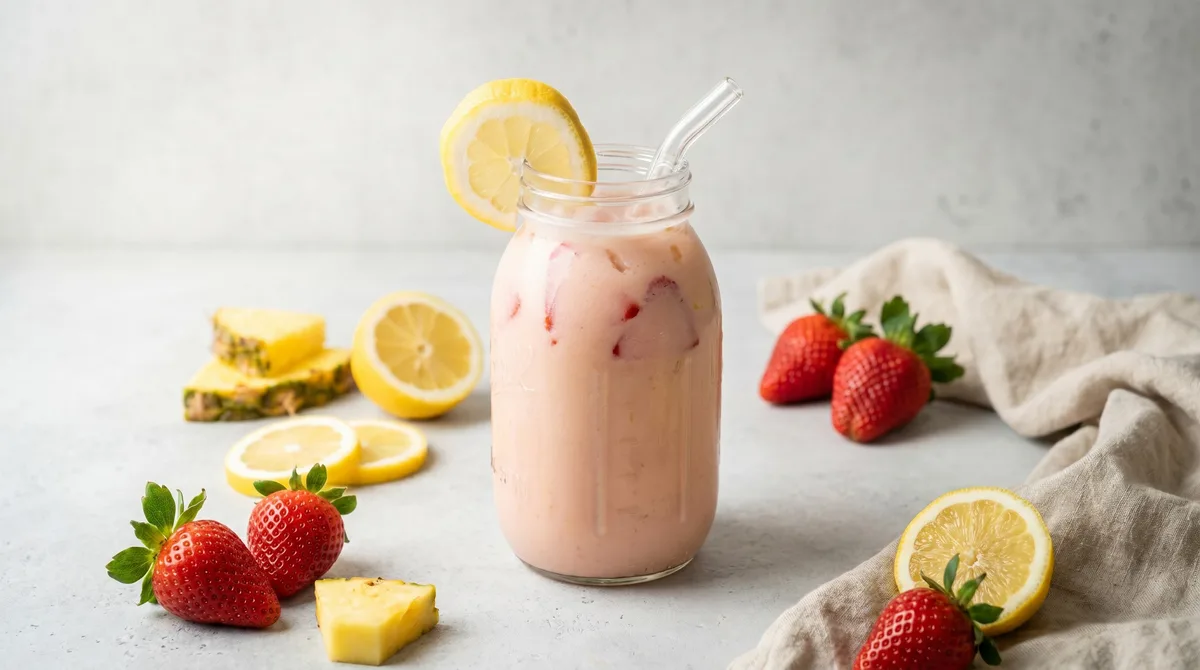 Cremige Erdbeer-Ananas-Limonade