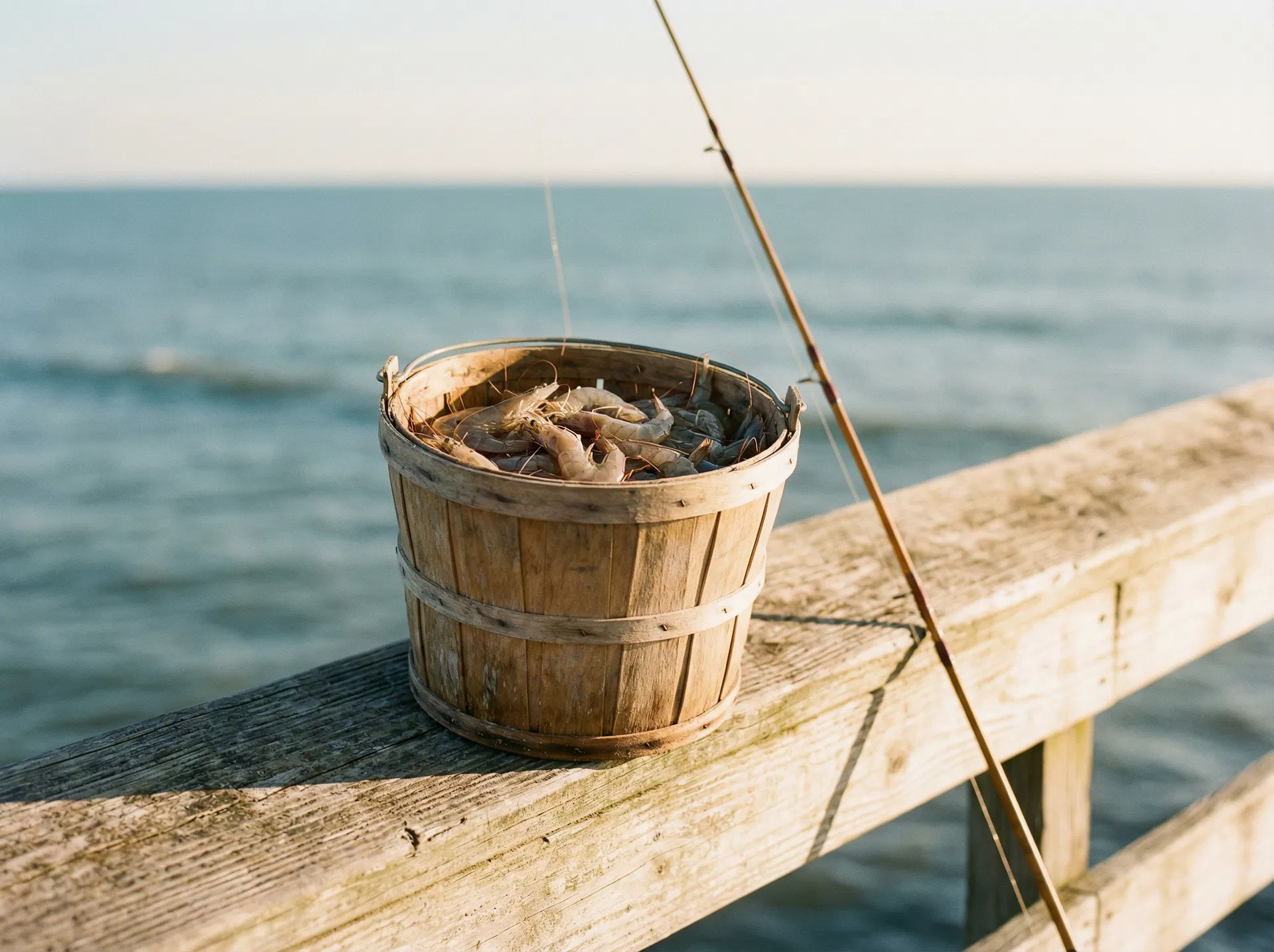 Bait bucket on the pier