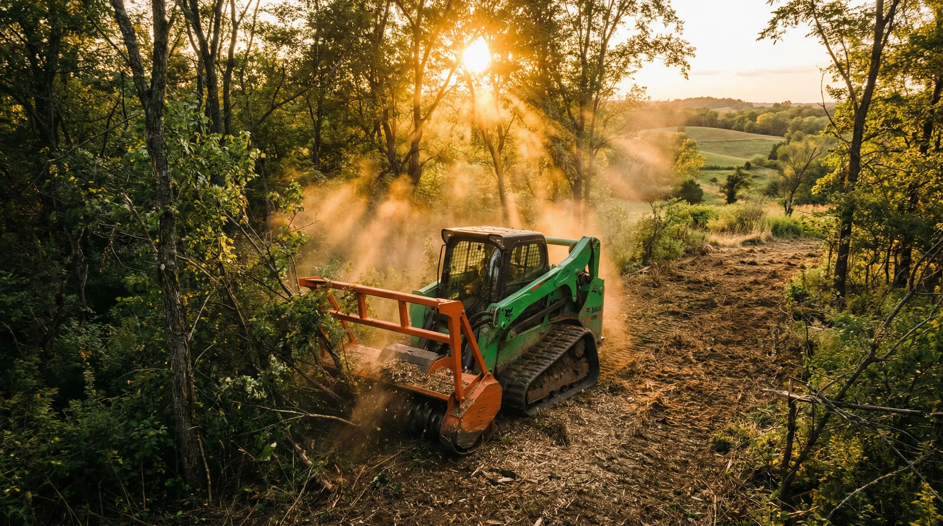 Brush Master Pro forestry mulching equipment in action