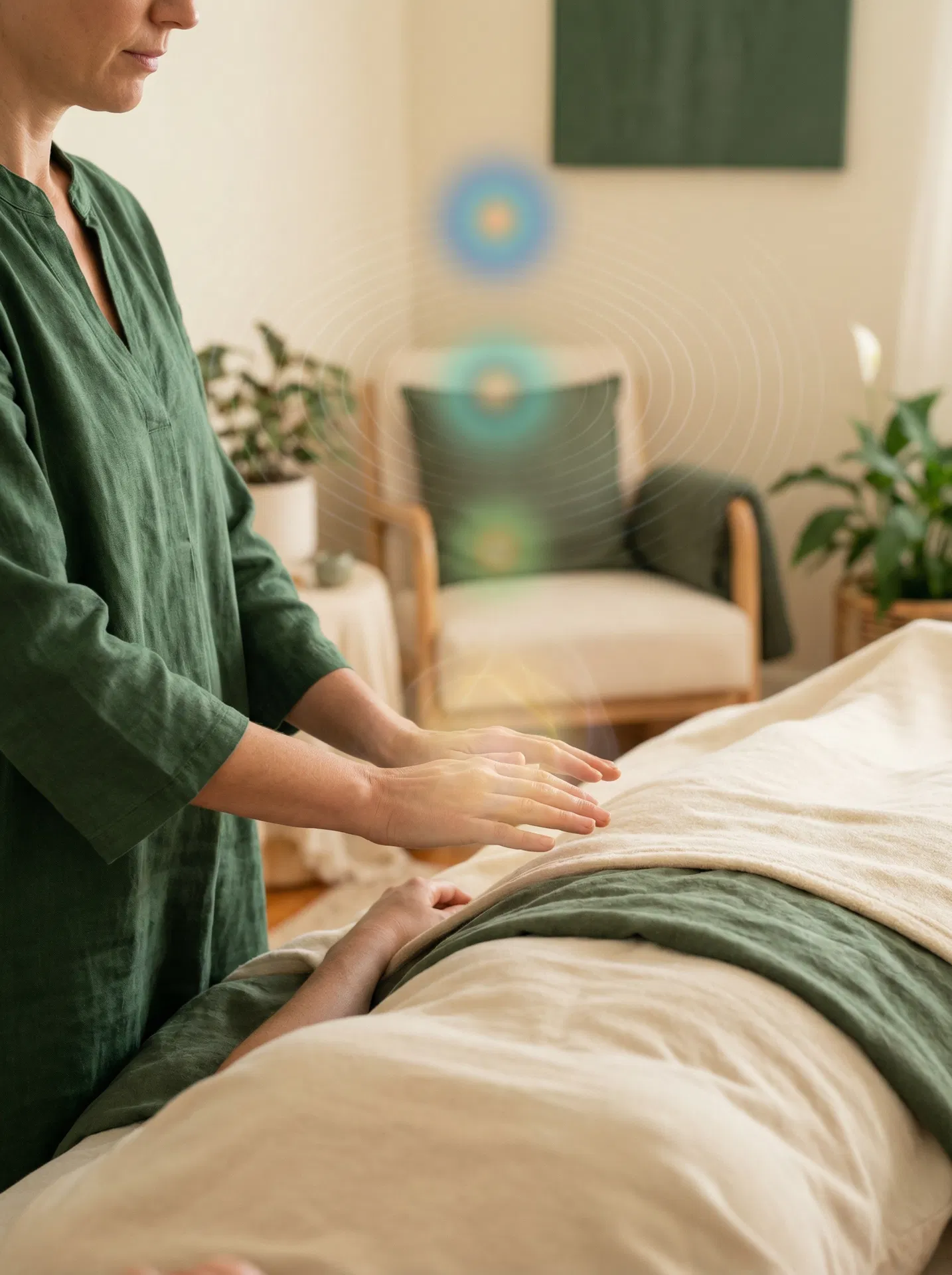 QEST biofeedback testing session at Holly's Healthy Healing in Longmont, Colorado — bioenergetic health assessment