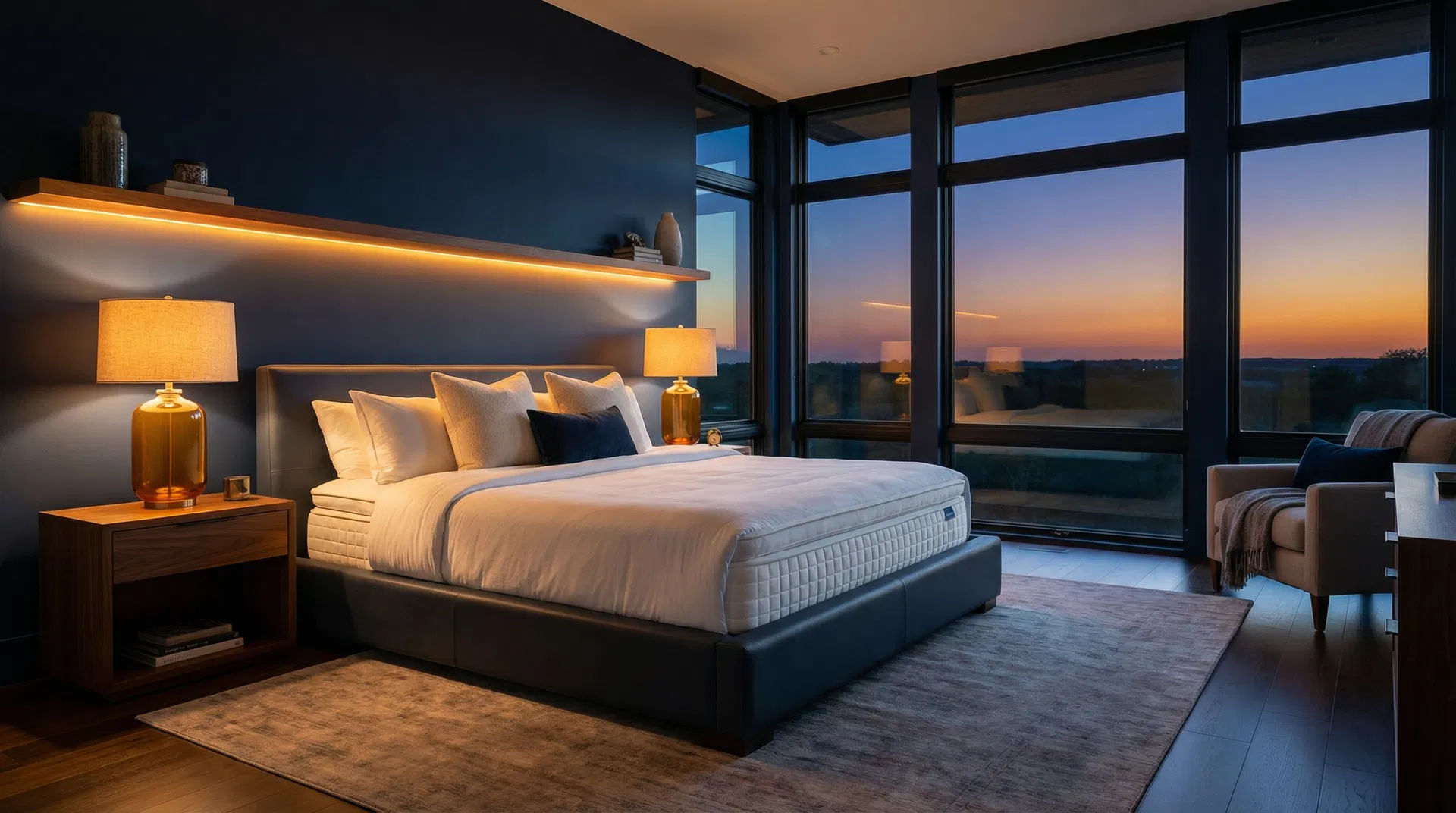 Luxury bedroom with premium mattress in Oklahoma