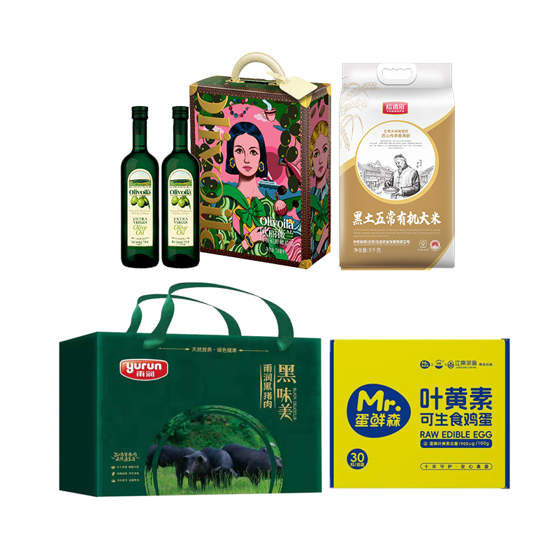 欧丽薇兰/裕道府/蛋鲜森/雨润 粮油鸡蛋猪肉生鲜组合 1.5L+8.05KG