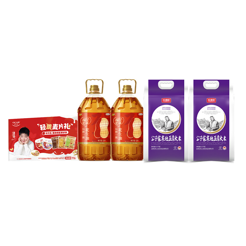 福临门/裕道府/欧扎克 粮油麦粉组合 10L+13.1KG【3个快递】