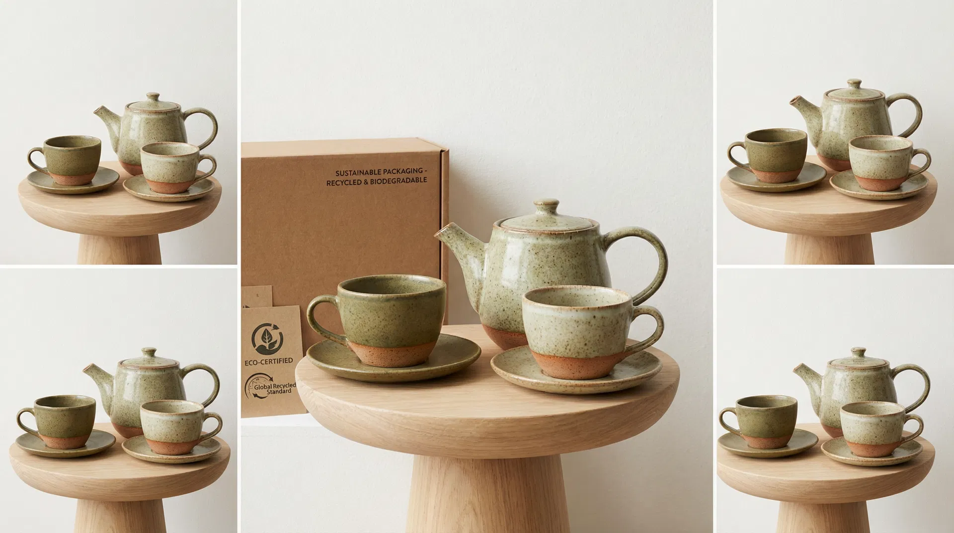 熊猫主题竹制文具套装