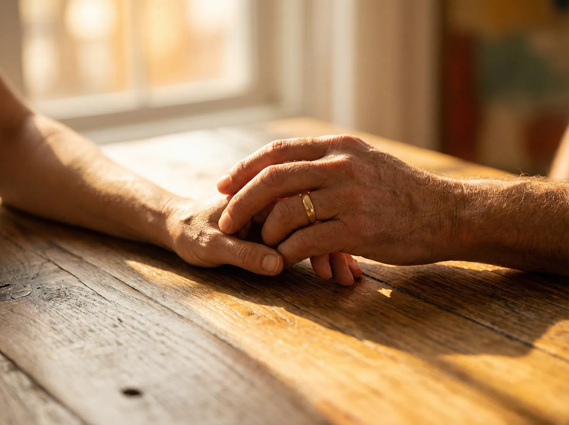 Hands held together in warm light, symbolizing connection and trust