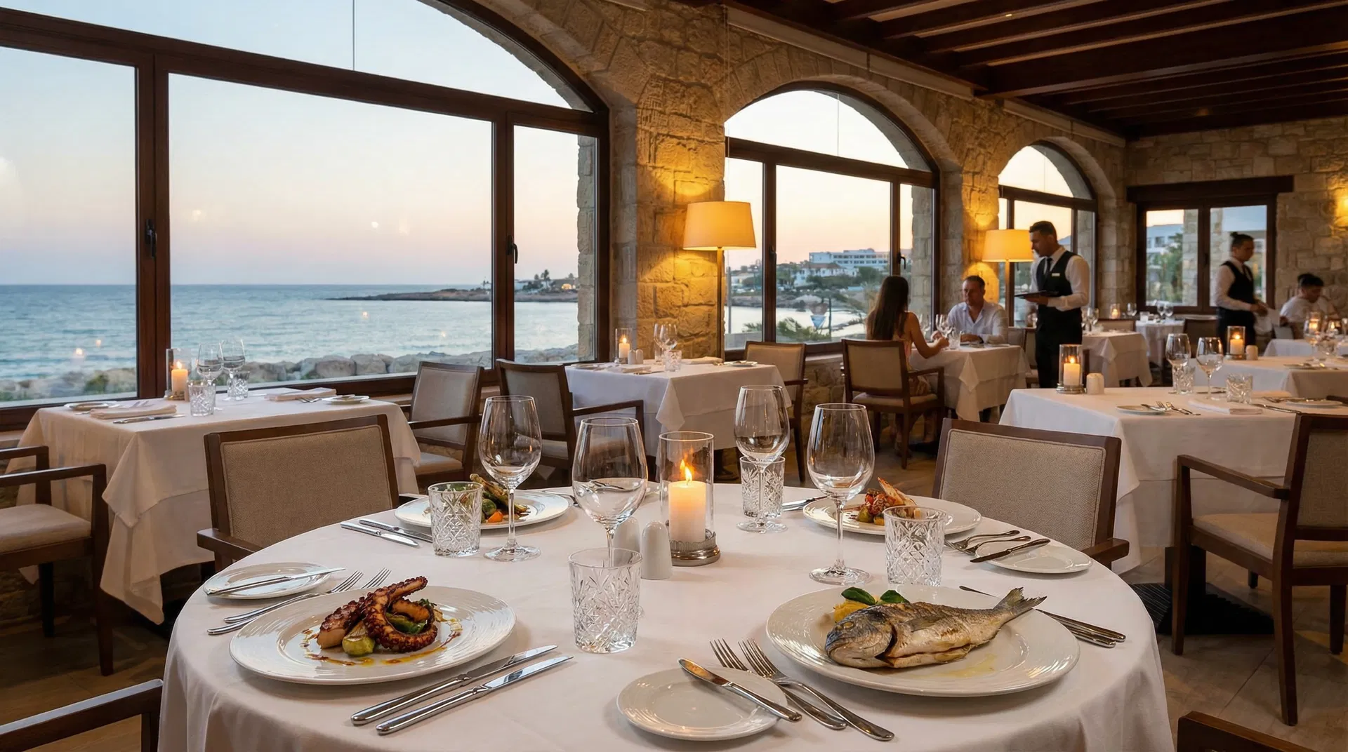 Coral Beach Hotel Fine Dining with Sea View