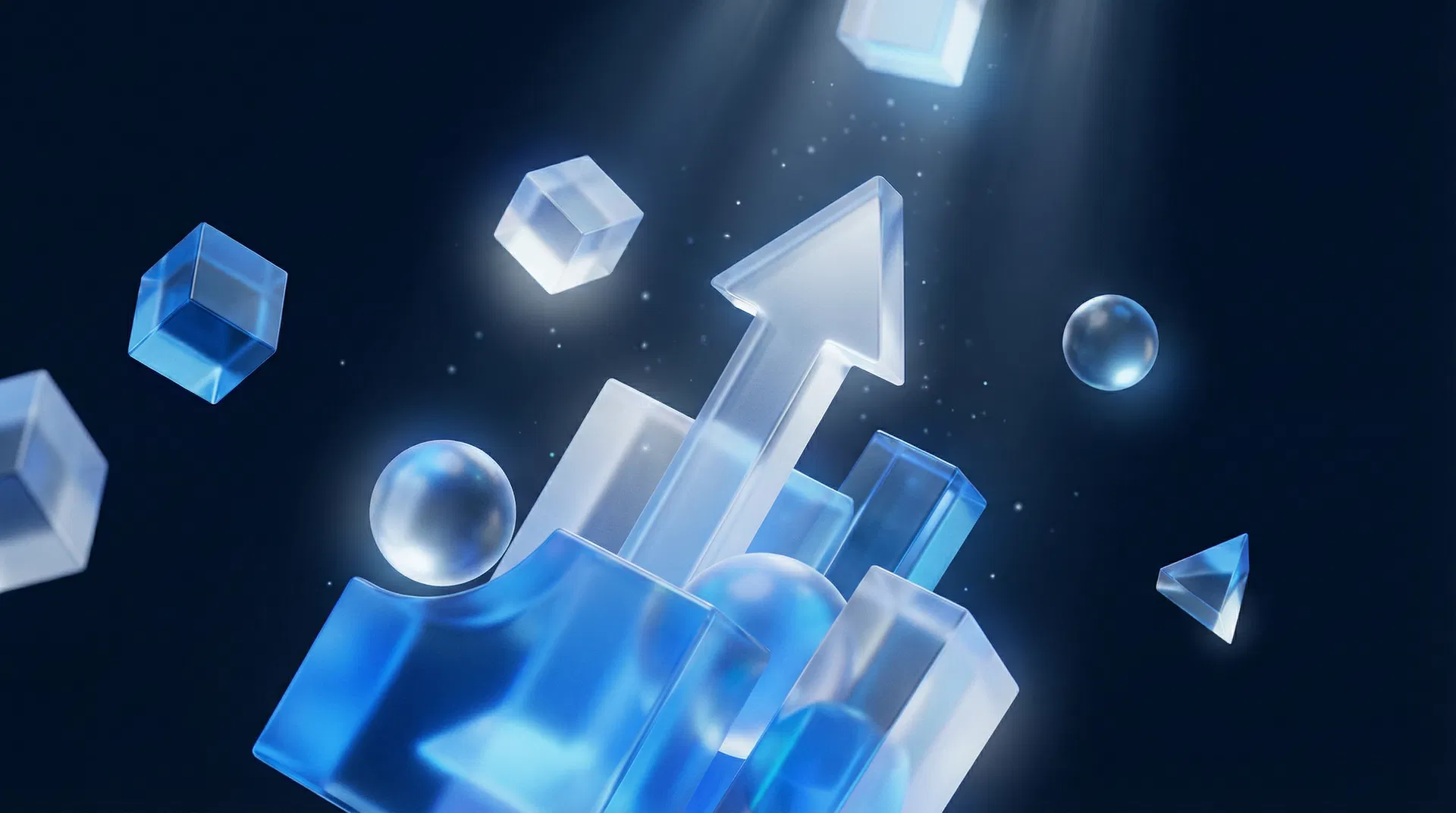 Abstract 3D financial illustration representing MCA debt relief and business growth