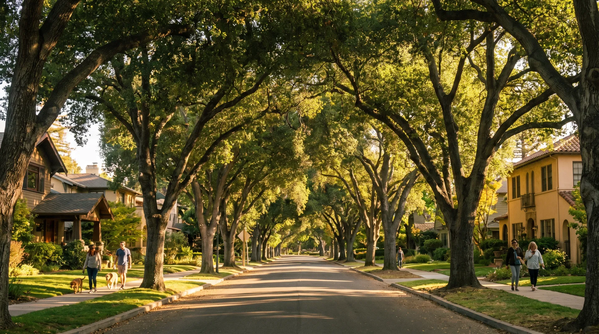 Tree-lined streets of Old Palo Alto
