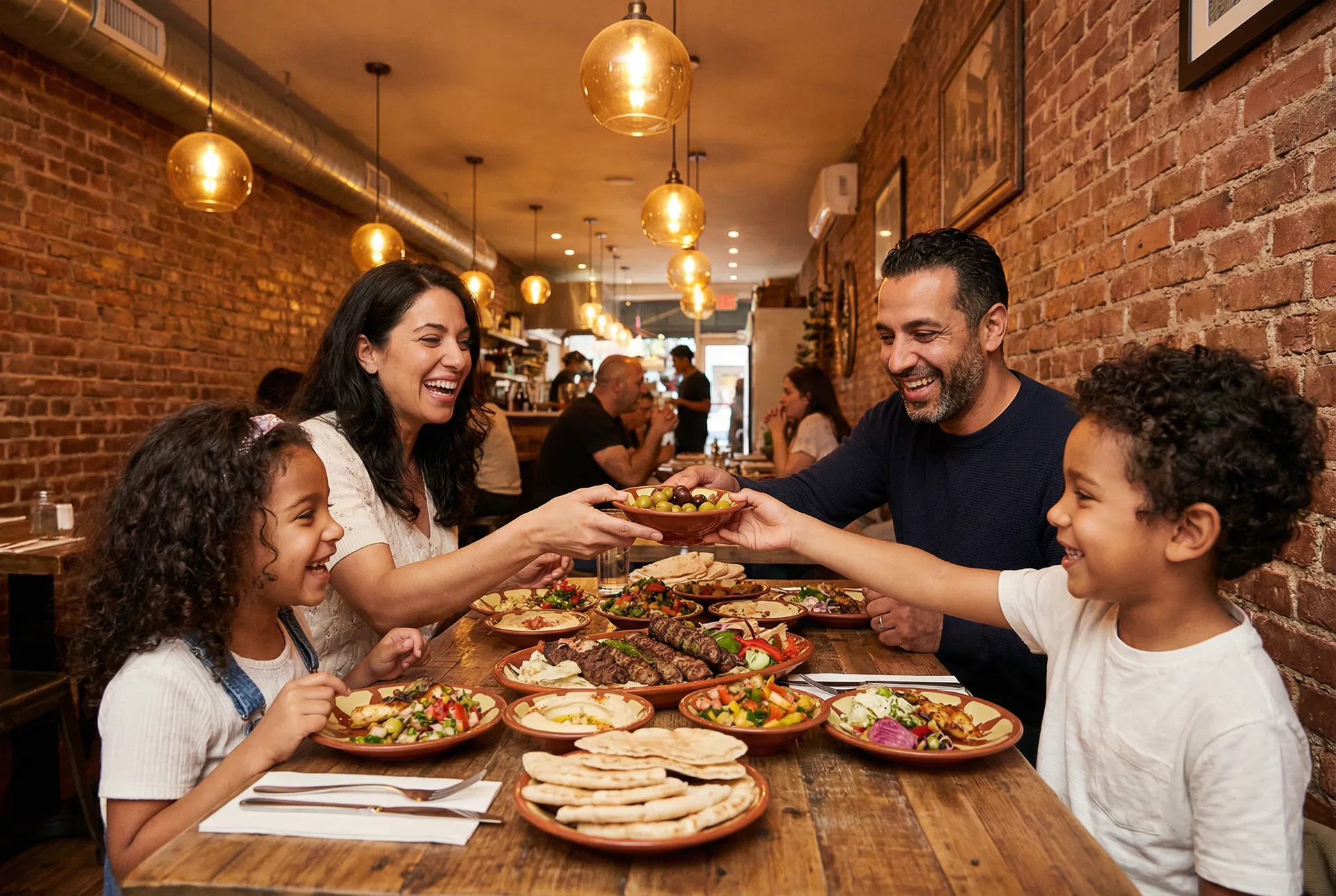 Family enjoying a meal together
