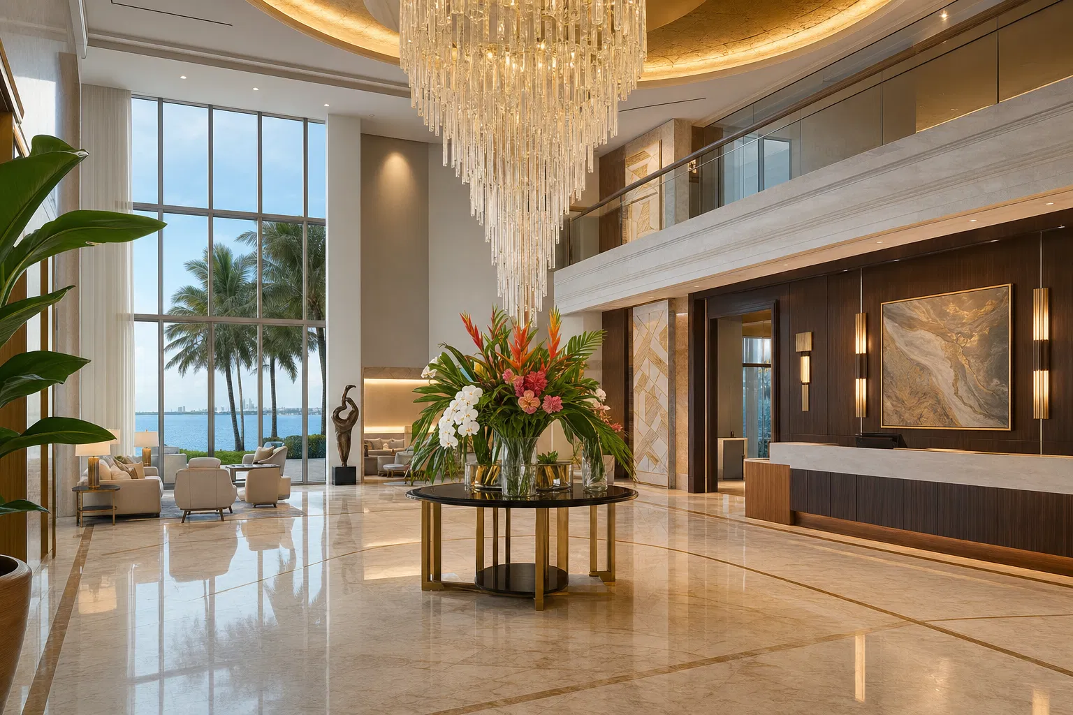 Williams Island luxury lobby