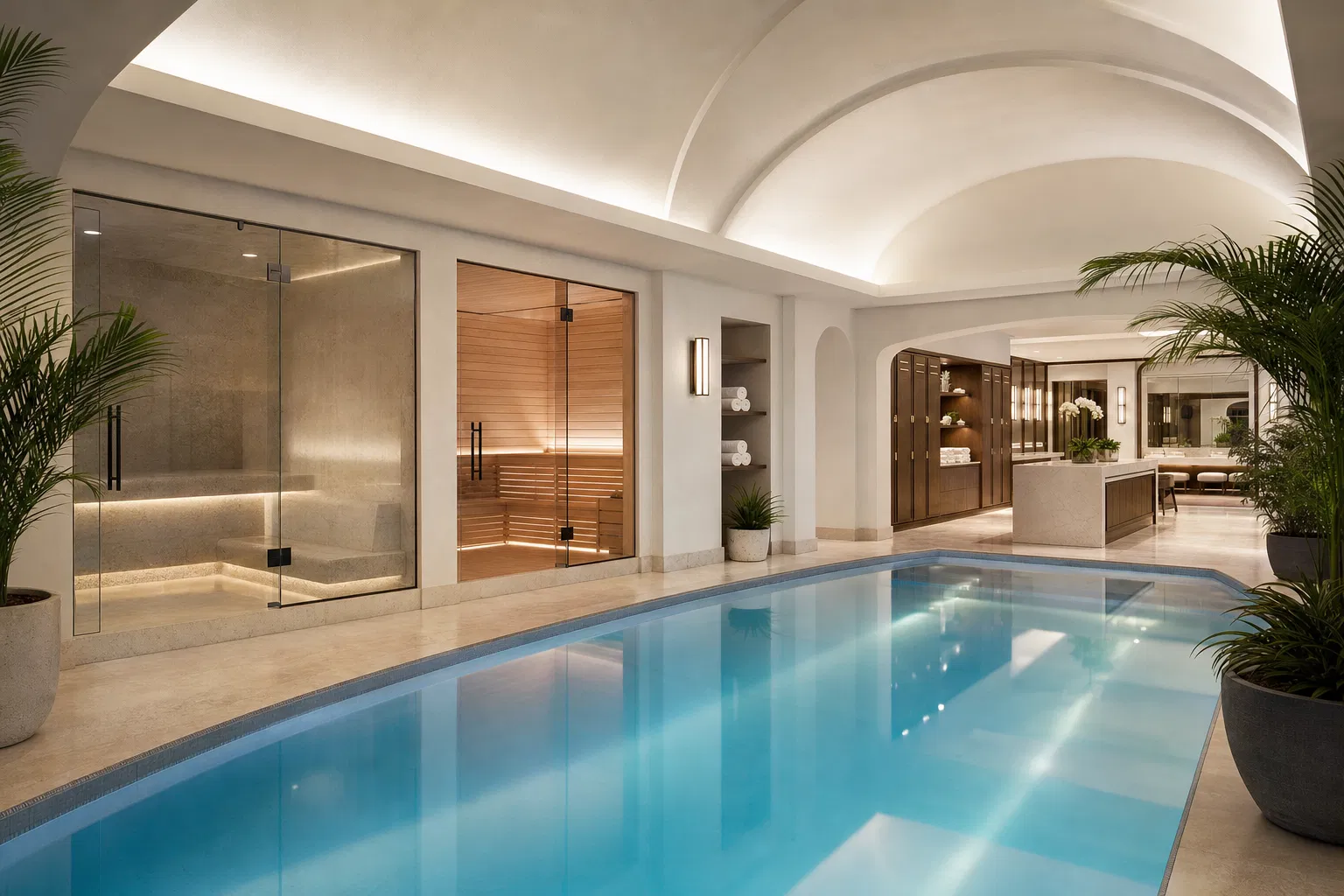 Williams Island indoor spa and pool