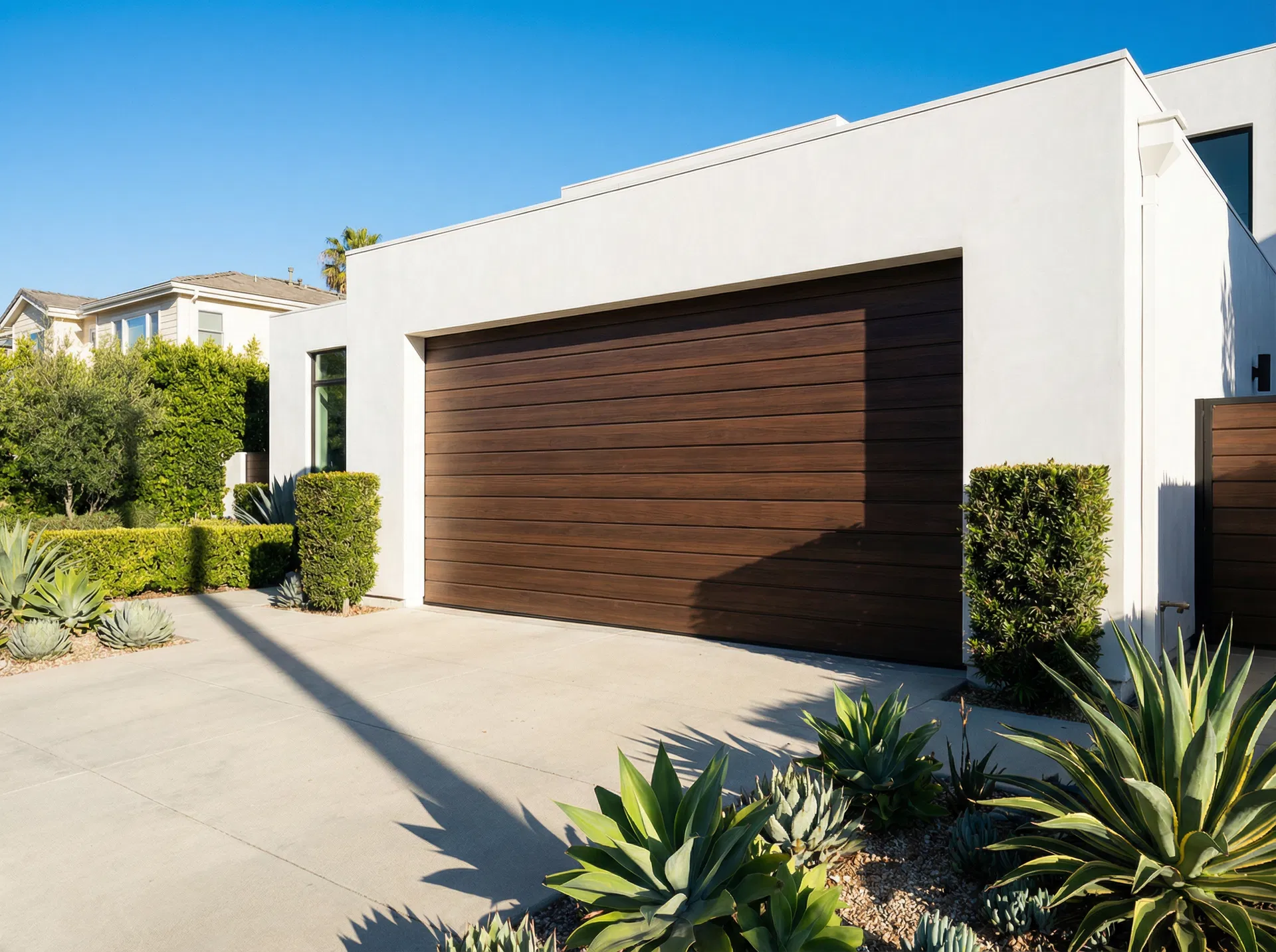 Modern garage door in Los Angeles home