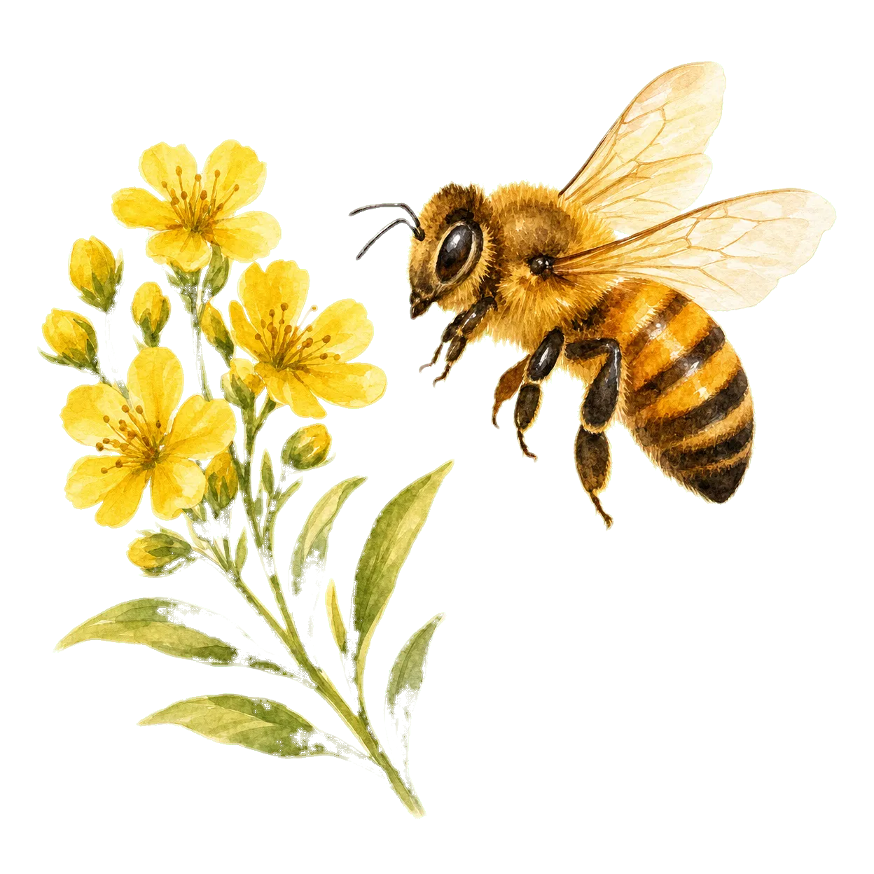 bee watercolor illustration