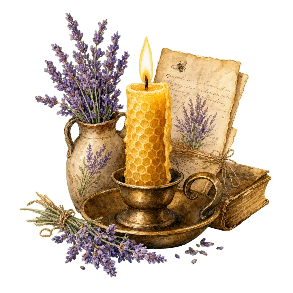 candle watercolor illustration