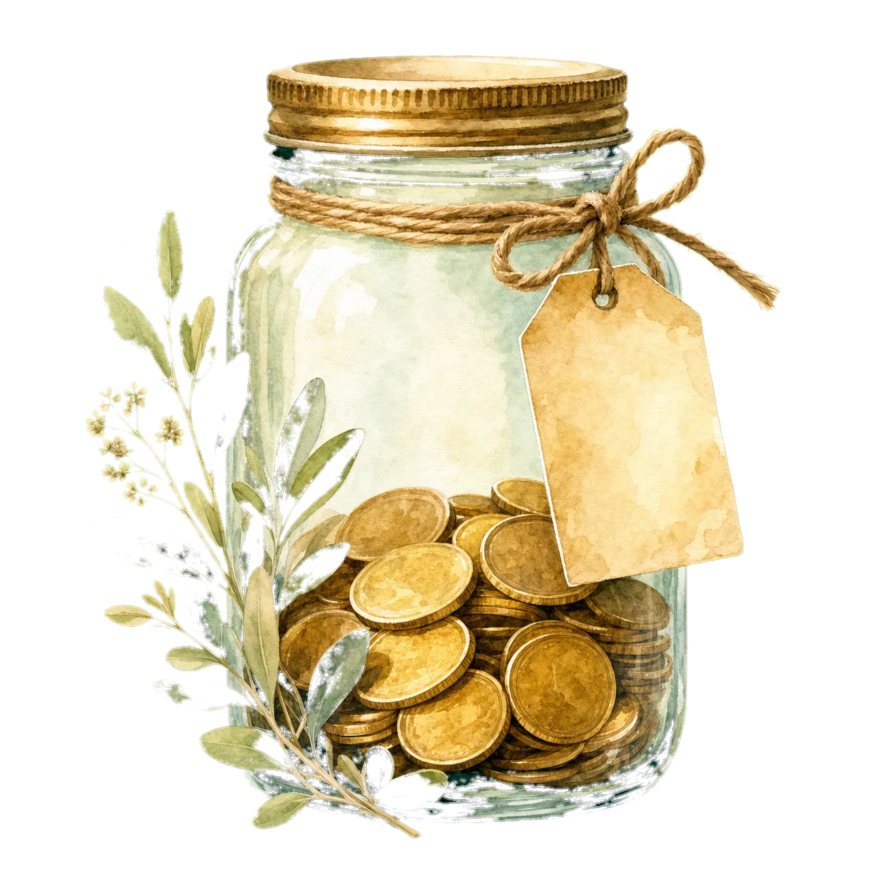 moneyJar watercolor illustration