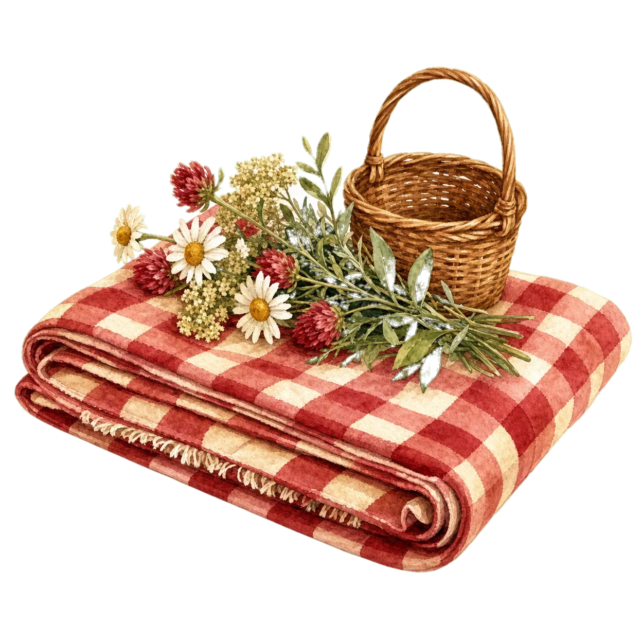picnic watercolor illustration