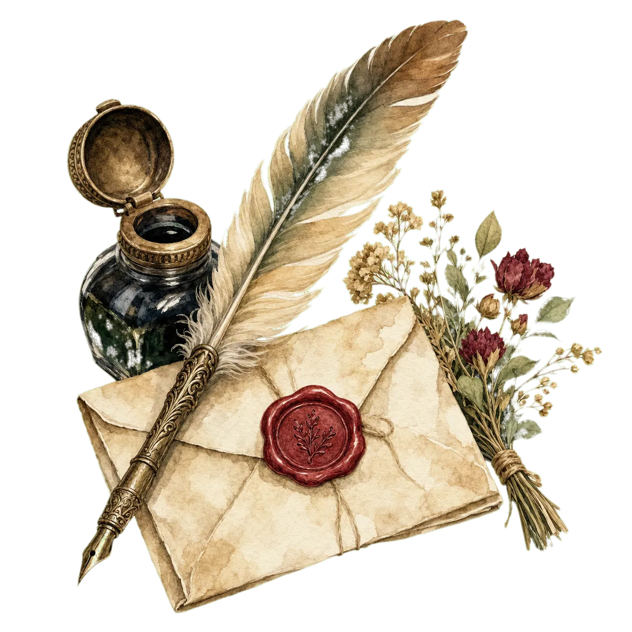 letter watercolor illustration