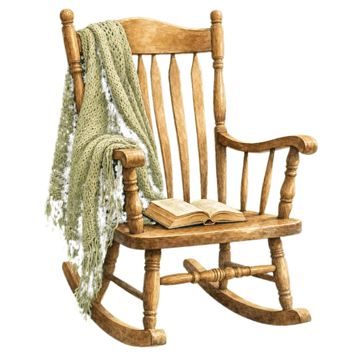 rockingChair watercolor illustration