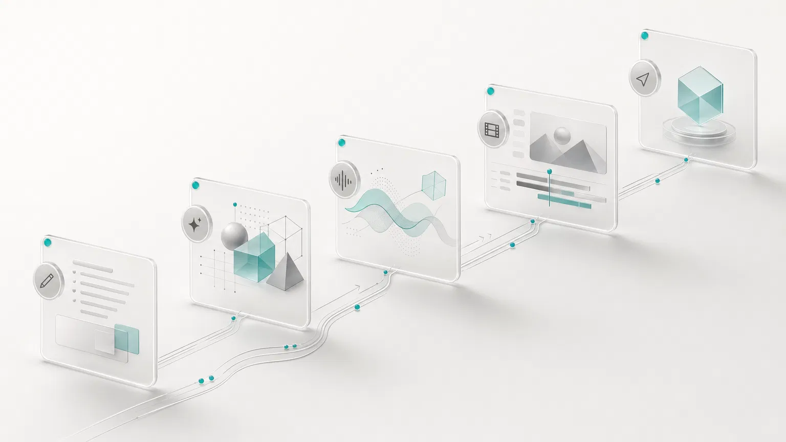 Fluxo visual abstrato de produção audiovisual com inteligência artificial
