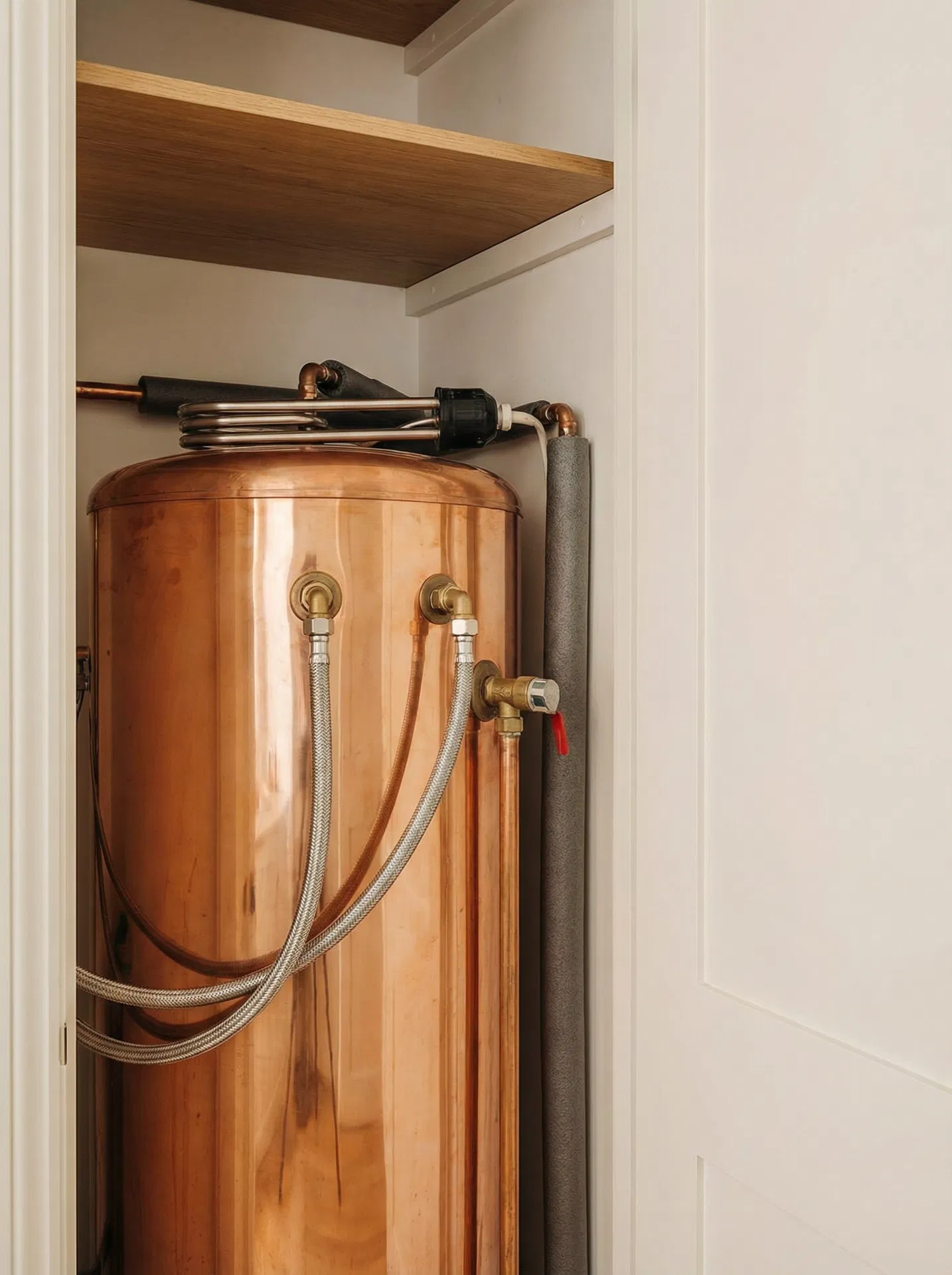Copper cylinder installation