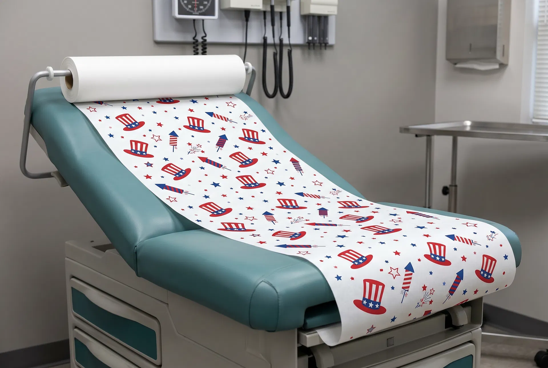 4th of July Patriotic Confetti medical exam table paper