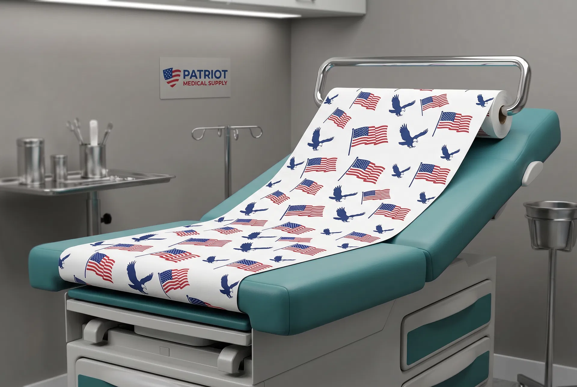 4th of July Freedom Eagles medical exam table paper