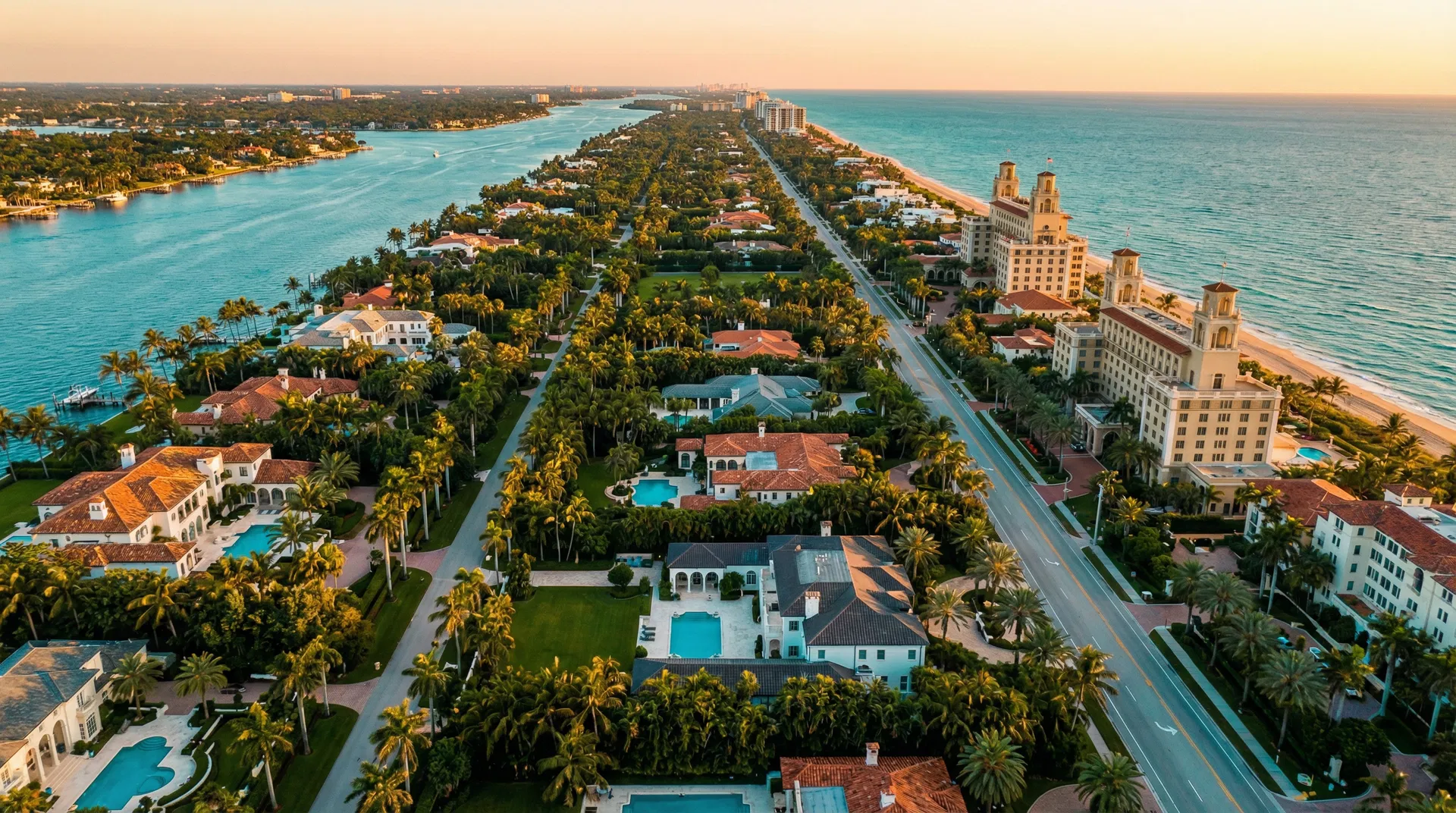 Palm Beach Island aerial view