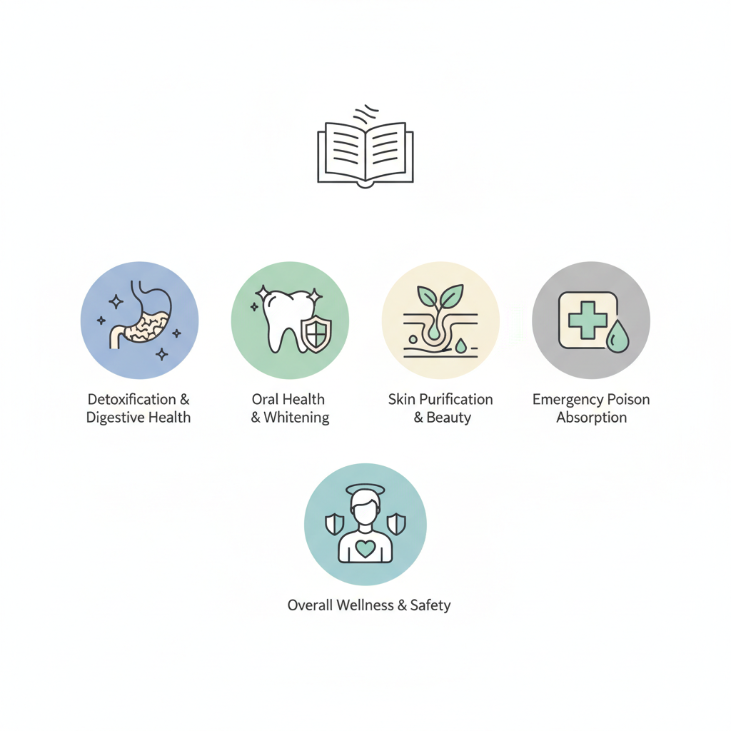 Key benefits of The Complete Guide to Activated Charcoal: Benefits, Uses, and Safety illustrated