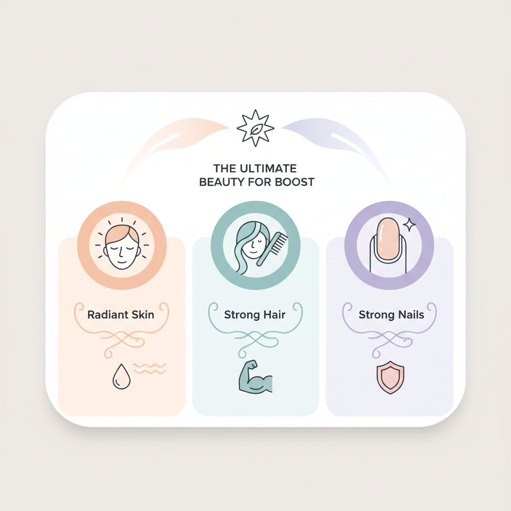 Key benefits of Collagen for Radiant Skin, Strong Hair & Nails: The Ultimate Beauty Boost illustrated